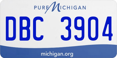 MI license plate DBC3904