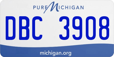 MI license plate DBC3908