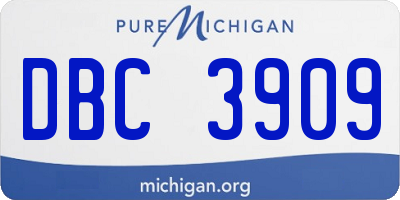 MI license plate DBC3909