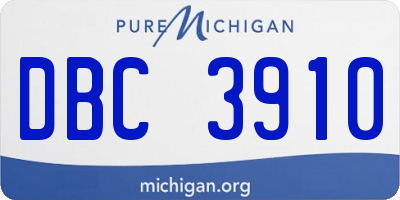 MI license plate DBC3910