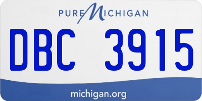 MI license plate DBC3915