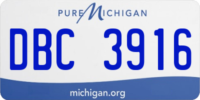 MI license plate DBC3916