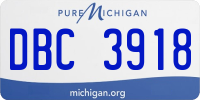 MI license plate DBC3918