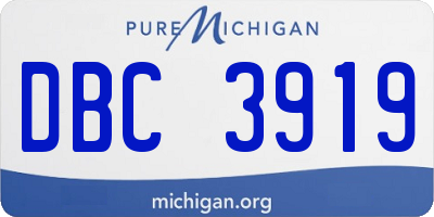 MI license plate DBC3919