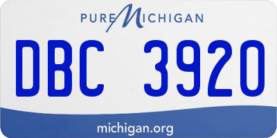 MI license plate DBC3920