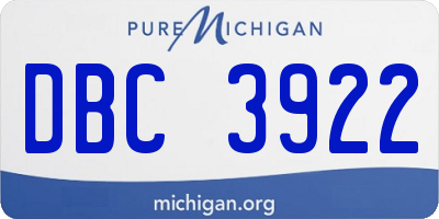 MI license plate DBC3922