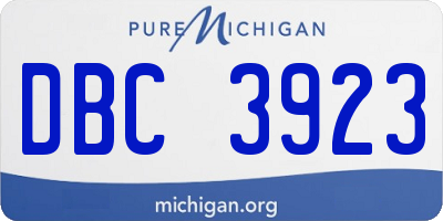 MI license plate DBC3923