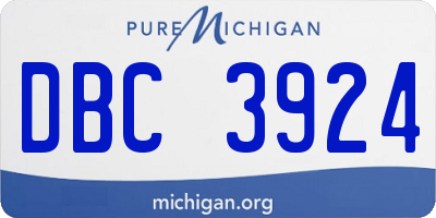 MI license plate DBC3924
