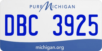 MI license plate DBC3925