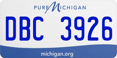 MI license plate DBC3926