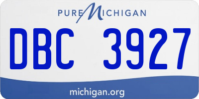 MI license plate DBC3927