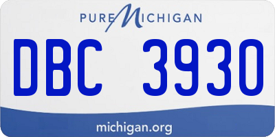 MI license plate DBC3930