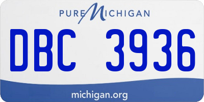 MI license plate DBC3936