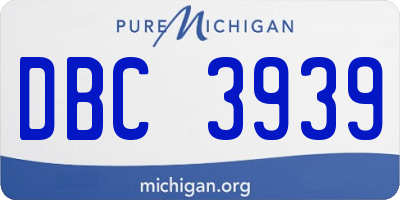 MI license plate DBC3939