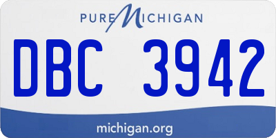 MI license plate DBC3942
