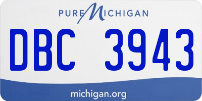 MI license plate DBC3943