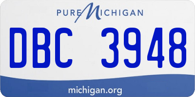 MI license plate DBC3948