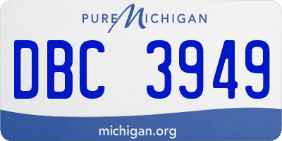 MI license plate DBC3949
