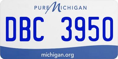 MI license plate DBC3950
