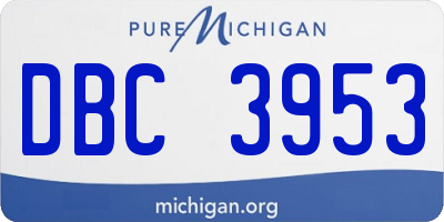 MI license plate DBC3953