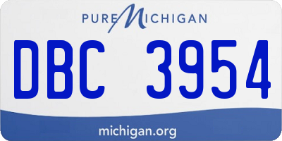 MI license plate DBC3954