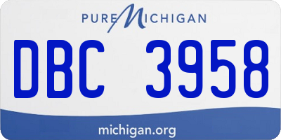 MI license plate DBC3958