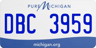 MI license plate DBC3959
