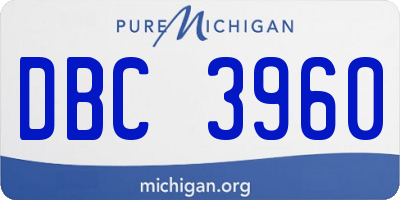 MI license plate DBC3960