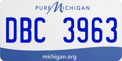 MI license plate DBC3963