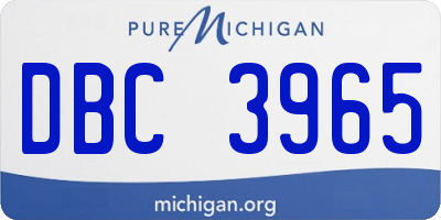 MI license plate DBC3965