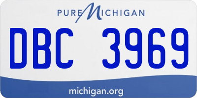 MI license plate DBC3969