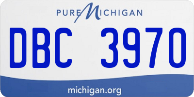 MI license plate DBC3970