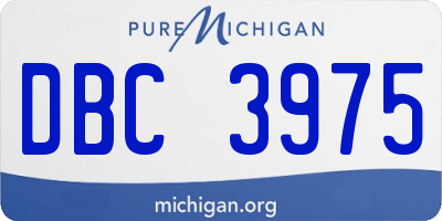 MI license plate DBC3975