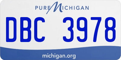 MI license plate DBC3978