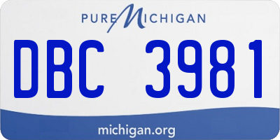 MI license plate DBC3981