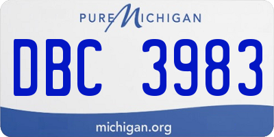MI license plate DBC3983