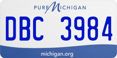 MI license plate DBC3984