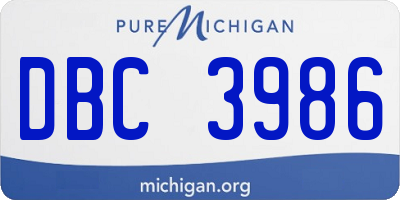 MI license plate DBC3986