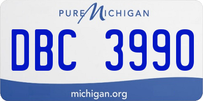 MI license plate DBC3990