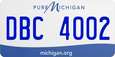 MI license plate DBC4002