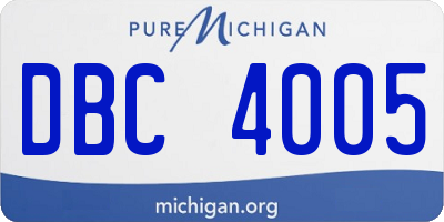 MI license plate DBC4005