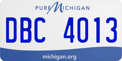 MI license plate DBC4013