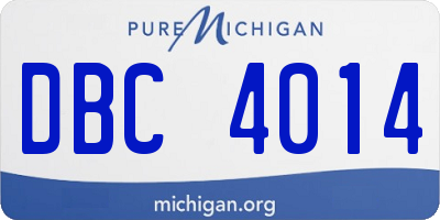 MI license plate DBC4014