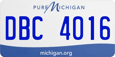 MI license plate DBC4016