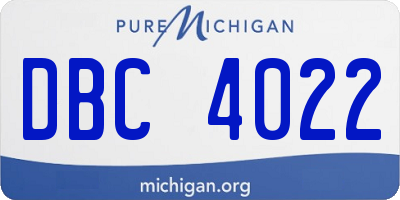 MI license plate DBC4022