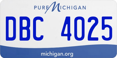 MI license plate DBC4025