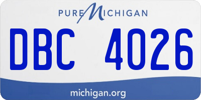 MI license plate DBC4026