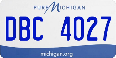 MI license plate DBC4027