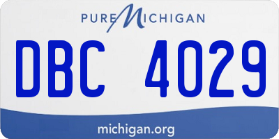 MI license plate DBC4029