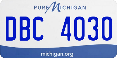 MI license plate DBC4030